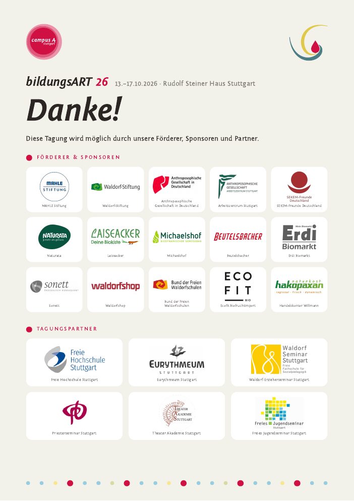 Danke-Plakat mit allen Förderern, Sponsoren und Tagungspartnern