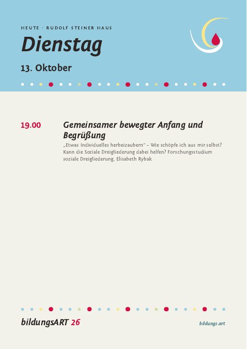 Programmschild für einen Tag